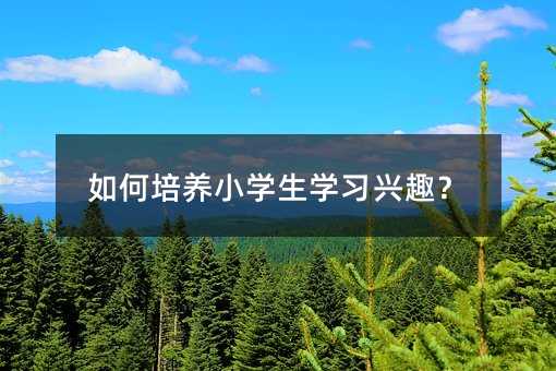 如何培养小学生学习兴趣?