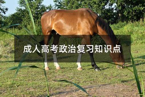 成人高考政治复习知识点