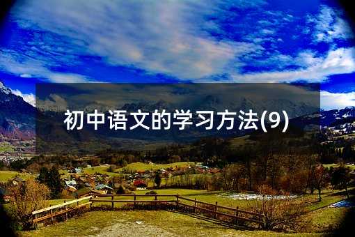 初中语文的学习方法(9)