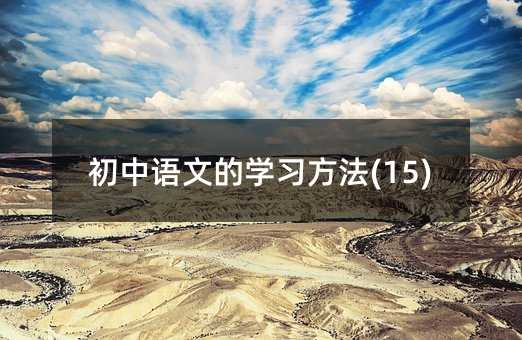初中语文的学习方法(15)