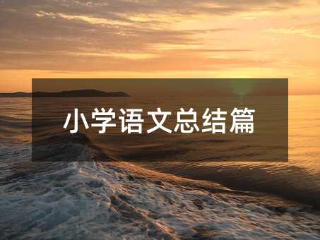 小学语文总结篇